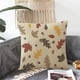 thumbnail image 3 of Funda de almohada con flores silvestres, flor romántica, hojas naturales, funda de cojín cuadrada acogedora, 3 of 5