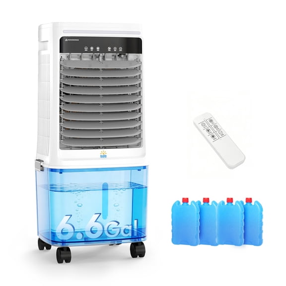 Etust Portable Evaporative Air Cooler with 19L Water Tank, 3-Speed Cooling Fan, Space-Saving Design for Home & Patio