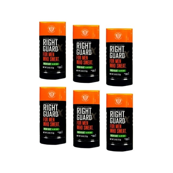 Right Guard Xtreme Defense Deodorant Gel Fresh Blast 2.6 oz (Pack of 6)