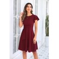 thumbnail image 2 of Owin Womens Elegant Short Ruffle Sleeve Cocktail Party Dress Flared Casual Swing A-line Formal Wedding Guest Dresses, 2 of 5