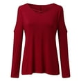 thumbnail image 4 of Womens Summer Shirts V Neck Criss Cross Cold Shoulder Tops Blouse, 4 of 6