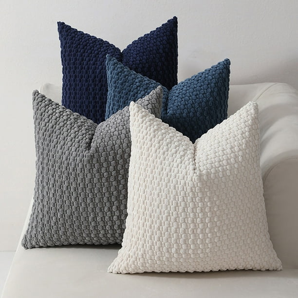 4 Pcs Soft Weave Pillowcases Set Standard Size Breathable Face Friendly Pillow Shams Decorative Weave Pillow Case Covers