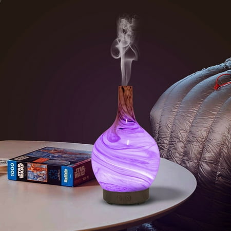 iMeshbean 3D Glass Essential Oil Diffuser Firework Colorful LED Aromatherapy Humidifier--100ml