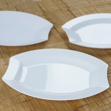 Balsacircle Disposable Plastic Oval Plates For Wedding Reception Balsacircle Disposable Plastic Oval Plates For Wedding Reception Party Buffet Catering Tableware