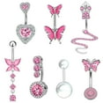 thumbnail image 1 of Dosaele 24G Belly Button Ring Candy Navel Rings Surgical Steel Piercing Jewelry, 1 of 6