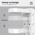 thumbnail image 4 of 3-in-1 PC Gaming Headset&Controller Holder - EURPMASK Headphone Stand w/Adjustable Clamp&2 Controller Holder&Rotating Arm&Cable Organizer, Universal PC Gaming Accessory Controller Headset Stand-White, 4 of 7