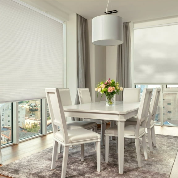 MOOD Custom Cellular Shades | Luxury meets function | Cordless, Beautiful Colors, Light Filtering, Insulation, Acoustic Comfort | Honeycomb Blinds for Windows | Warm White | 21" Width x 36" Height