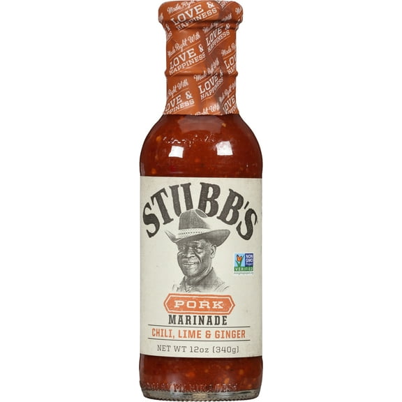 Stubb's Gluten Free Chili, Lime & Ginger Pork Marinade, 12 oz Bottle