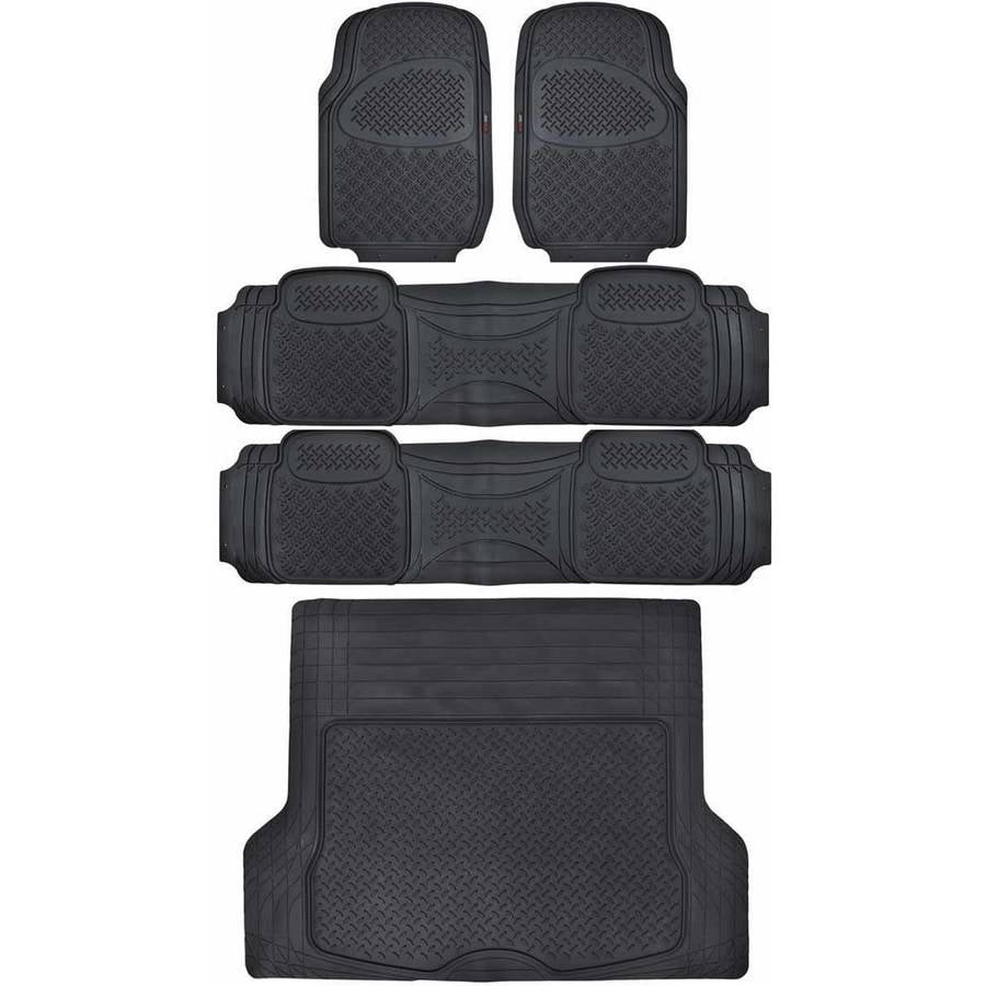 Motor Trend All Weather Car Floor Mats, 3 Rows with Large Cargo Trunk