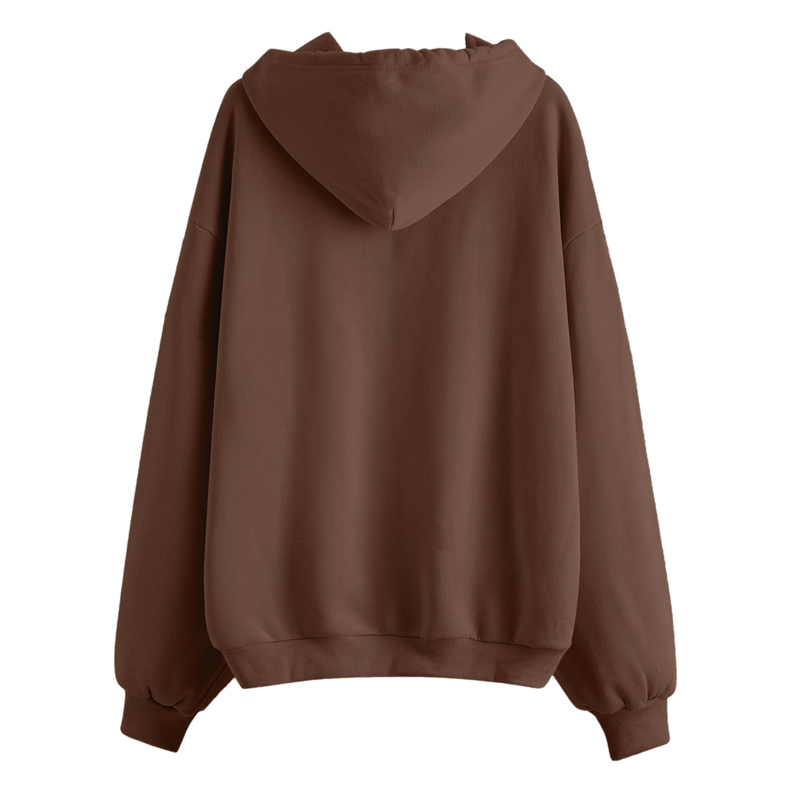FASHOFT Oversized Hoodies For Women Casual Comfy Solid Loose Zipper Hooded Coat 2026 Full Zip Pullover Sweaters Spring Outfits Bronze L