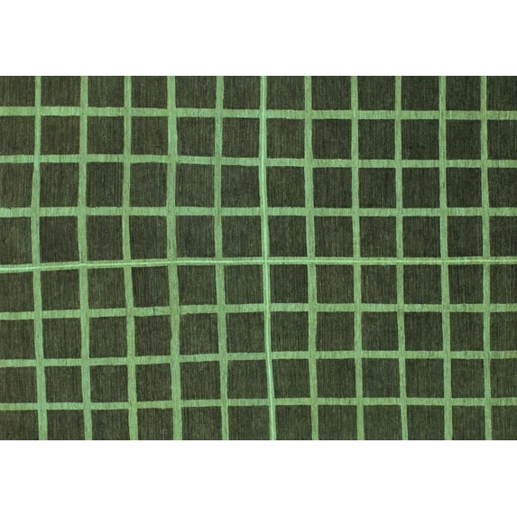 Ahgly Company Indoor Rectangle Checkered Turquoise Blue Modern Area Rugs, 6' x 9'