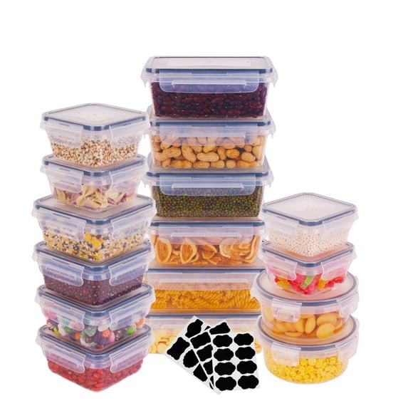 16 Piece Food Storage Containers Set with 16 Easy Snap Lids Food Containers for Pantry Kitchen Organization FoodStorage