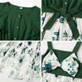 thumbnail image 6 of IBTOM CASTLE Mommy and Me Matching Dresses Ruffled Midi Dress Summer Solid Color Stripe Mom Daughter Matching Outfits 6-9 Months Green Flower, 6 of 8