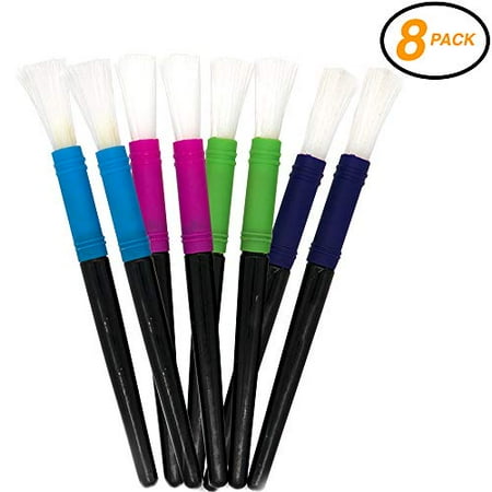 Jumbo Watercolor Set - Emraw Jumbo Watercolor Paint Brush Set Artist Soft Anti-Shedding Hog Bristle Paint Brush Set for Acrylic Watercolor Oil Painting 2 Pack Nail Art Brush 8 Piece Drawing Pen