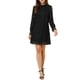 thumbnail image 1 of INSPIRE CHIC Vestido Mini Casual de Encaje Floral con Cuello Redondo y Mangas Largas para Mujer XS Negro, 1 of 7