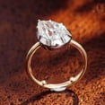 thumbnail image 3 of solitaire jewels 2.25CT Bezel Set Pear Moissanite Engagement Ring For Women, 14K Yellow Gold, 3 of 7