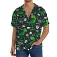 thumbnail image 3 of KLL T rex and Dinosaur Bone Print Men's Shirt Short Sleeve Button Down Summer Cuba Beach Shirts- 4X-Large, 3 of 7