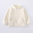 thumbnail image 2 of Ruyang Boys Girls School Fleece Jackets Preppy Polar Sherpa Fleece Jacket Pockets Fall Winter Zip Up Mock Neck Fuzzy Coat, 2 of 8
