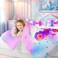 thumbnail image 3 of meiyoeat Flower Butterfly M Initial Rainbow Twin Comforter Sets, Watercolor Galaxy Stars Bedding Set for Girls, Colorful Star Reversible, 2pcs, 1 Comforter and 1 Pillowcase, 3 of 6
