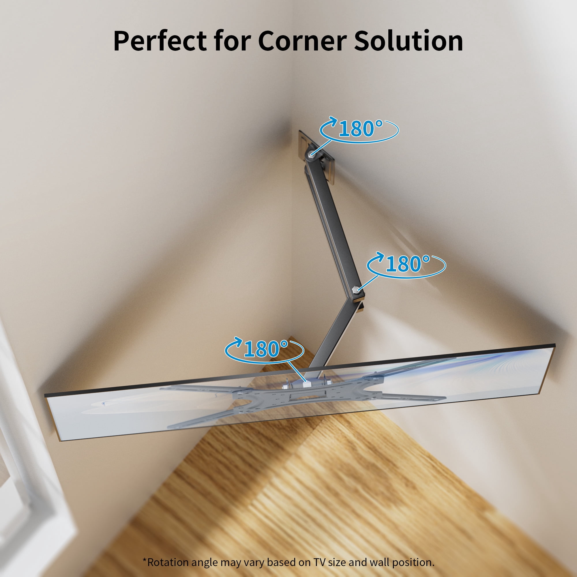 Scootworks Full Motion TV Wall Mount for 23-55 inch TVs Swivel Tilt Extend Retract, Holds up to 48 lbs, Max VESA 400x400mm