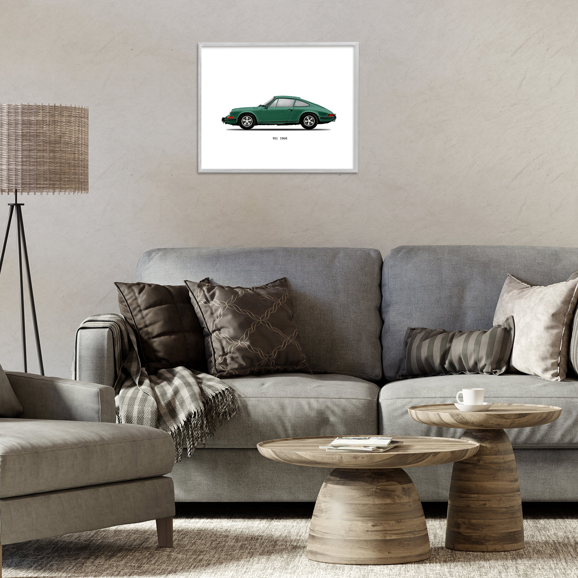Stupell Industries Green Vintage Car Model Gray Framed Giclee Art, design by Mark Rogan