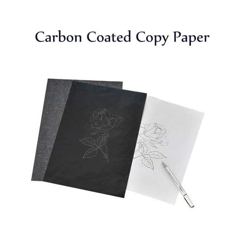 100 Sheets White Carbon Transfer Paper 11.7”x8.3” with Tracing Stylus for  Wood Burning Transfer, Wood Carving,Trace Pattern