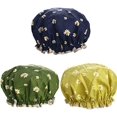 thumbnail image 1 of 32CM Duschmössor för Kvinnor, 3-PACK Justerbara Badmössor med Dubbelfodrad, Vattentät & Hållbar, 1 of 5