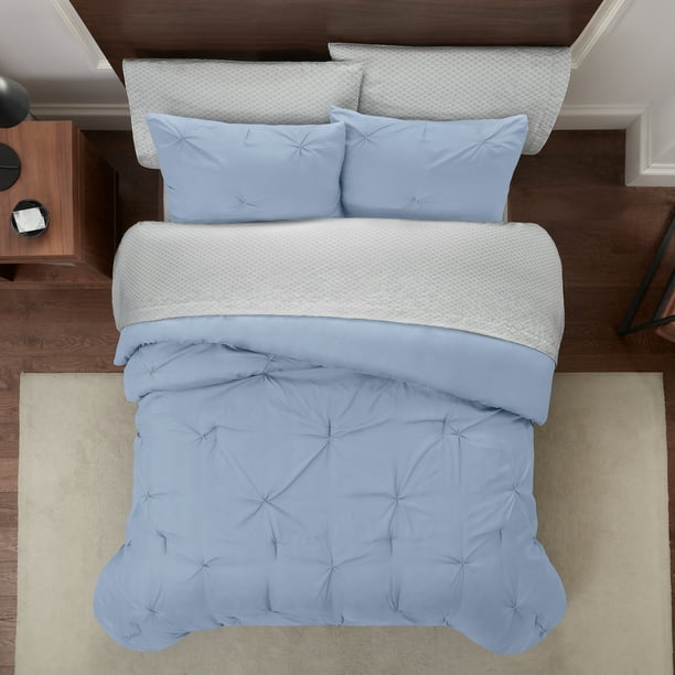 Serta Simply Clean Solid Pleated 2Piece Comforter Set, Twin XL