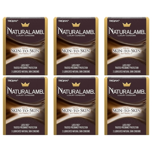 Trojan Naturalamb Natural Skin Lubricated Condoms - 3 Ea/Pack, 6 Pack