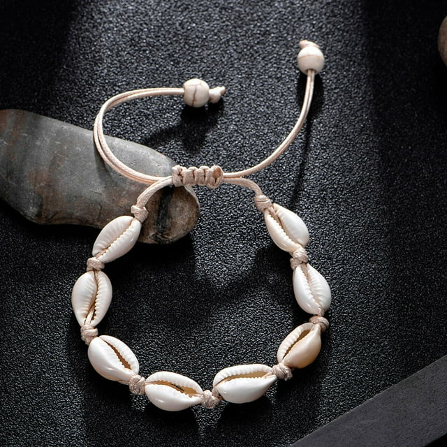 Fiudx Joyería Hawaiana, Pulsera Artesanal para Mujer, Accesorio Moderno para El Tobillo, Ideal para Playa, Uso Diario, Ocasiones Especiales, Largo Ajustable 19+13 Cm, Incluye 1 Pieza.