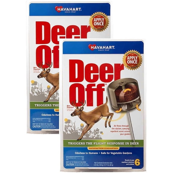 Havahart Deer Off Repellent Stake - Odorless, Weatherproof, Safe for Gardens - 2 Pack of 6