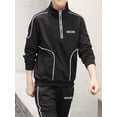 thumbnail image 5 of Kaerm Boys Workout Running Athletic Tracksuit Zipper Pullover Sweatshirt with Sweatpants 2 Pcs Set Black 130, 5 of 7