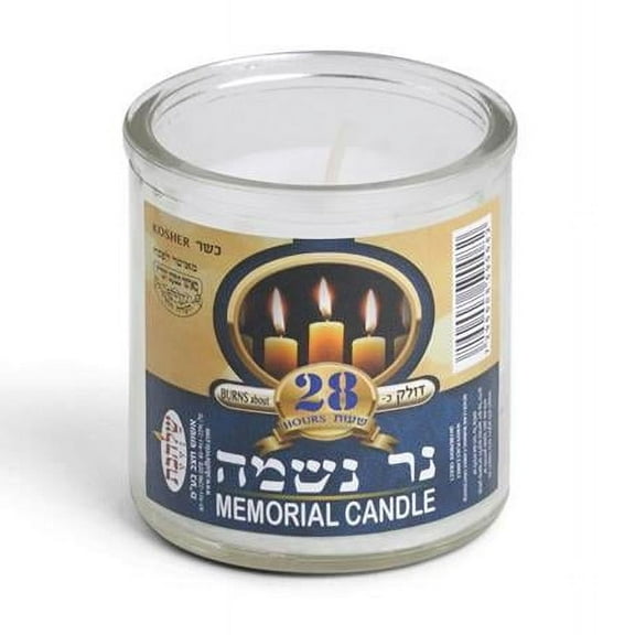 Shalhevet 90082 28 in. Yahrzeit Candle Glass