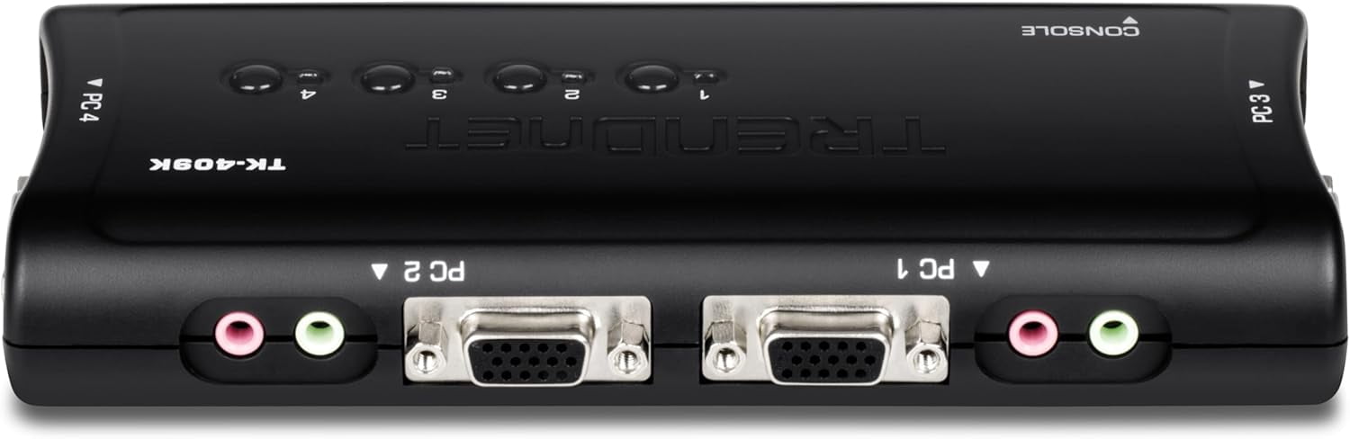 TRENDnet TK-409K,4-port USB KVM Switch Kit w/Audio (Include 4 x KVM Cables)