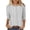 Gray, variant on Staron Women Striped Round Neck 3/4 Sleeve Casual Basic Loose Tops Blouse Tshirt, Gray S
