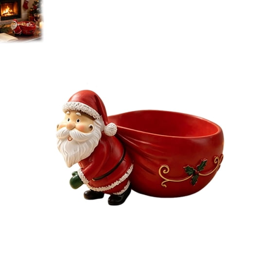 Santa christmas Candy Bowl, Resin Material, Decorative Countertop Desktop Key Holder Gift Storage Bowl