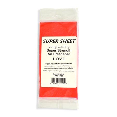 Jenray Super Sheet Small (7.5"x3.75") Under Seat Car Air Freshener (Love)