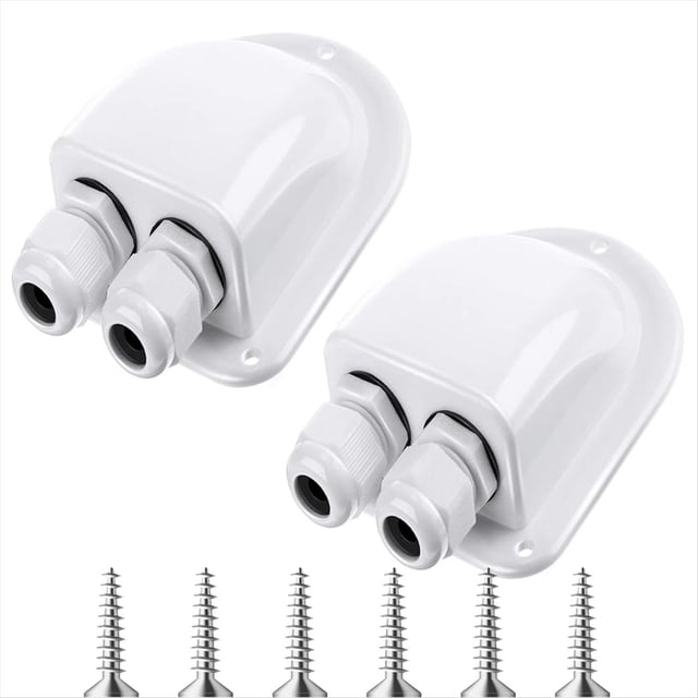 Paquete de 2 Prensaestopas Solares, Prensaestopas Solares, Carcasa Entrada Cable Doble para Tipo Vehículos Recreativos, Caravanas y Marinos de 3 mm² A 10 mm², Color .