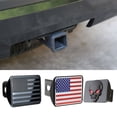 thumbnail image 2 of Tapón antipolvo para remolque de metal con forma de bandera nacional y barra blanca tridimensional 3D, tapa protectora de boca cuadrada para coche, 2 of 6