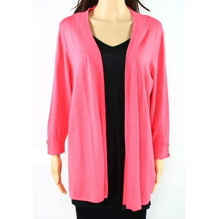 Charter Club - Charter Club NEW Pink Womens Size 1X Plus Open-Front ...