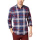 thumbnail image 1 of Tommy Hilfiger Camisa abotonada de tartán para hombre, azul, pequeña, 1 of 1