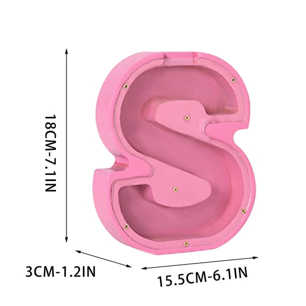 Decoraciones de Cumpleaños para Niños Veintiséis Niños Y Niñas de Letra Inglesa, Billetes Personalizados de Madera Y Cajas de Efectivo Del Banco de Monedas, Regalos de Cumpleaños de Nombre Bricolaje,