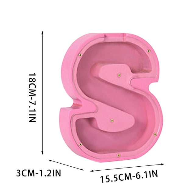 Decoraciones de Cumpleaños para Niños Veintiséis Niños Y Niñas de Letra Inglesa, Billetes Personalizados de Madera Y Cajas de Efectivo Del Banco de Monedas, Regalos de Cumpleaños de Nombre Bricolaje,