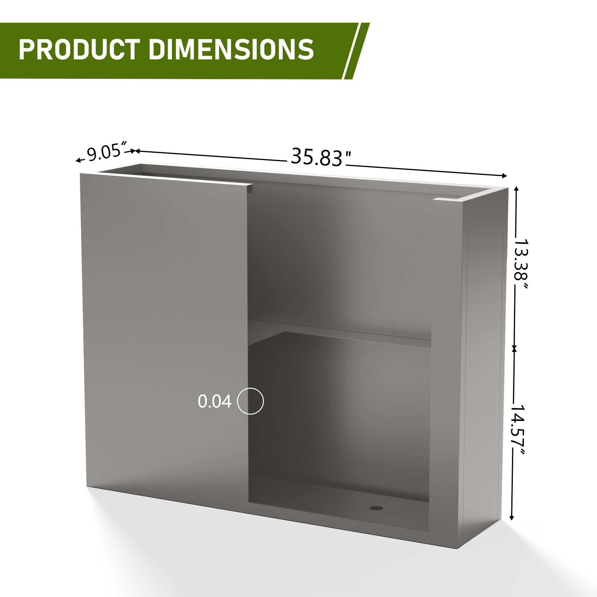 MAYEERTY 36*28*28" Gray Modern Metal Rect Planter with Drainage Hole for Outdoor Gardening & Patio