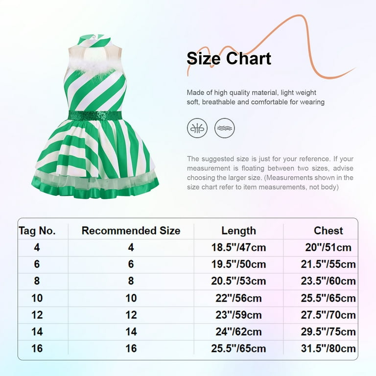 iiniim Kids Girls Christmas Candy Cane Ms. Santa Costume Tutu