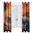 thumbnail image 3 of Blackout Curtains for Bedroom Sunset Jumping Dolphin Full Room Darkening Grommet Curtains for Living Room,Thermal Insulated Ombre Drapes, 3 of 7
