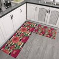 thumbnail image 2 of Pioneer Flower Floral Print Pattern Kitchen Rugs Sets Of 2,Anti Fatigue Kitchen Mat Rugs Non Slip Washable,Decorative Kitchen Floor Mats for Kitchen,Sink,Laundry,17"x30"+17"x47", 2 of 7