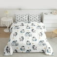 thumbnail image 2 of Manfei Cartoon Penguin Child Bedding Comforter Set, Gold Stars Print Twin Comforter Sets, Kawaii Antarctic Animal Reversible Bedding Set, Super Cozy Room Decor, 2pcs, 2 of 8
