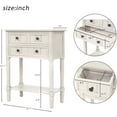 thumbnail image 2 of 23.7" Classic Console Table with Drawers for Entryway, Small Entry Table with Bottom Shelf, Rustic Sofa Table for Living Room, Dining Room, Hallway, Ivory White, 2 of 7