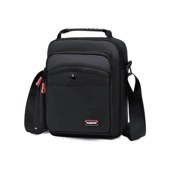 Crossbody Bags for Men Women Teens Messenger Bag Waterproof Oxford Nylon Crossbody Sling Bag Black